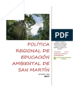 Política Regional de Educación Ambiental