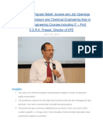 Contrary to the Popular Belief, Income and Job Openings are Higher in Petroleum and Chemical Engineering than in Most Other Engineering Courses including IT — says Prof. V.S.R.K. Prasad, Director of IIPE in Conversation with MentorClub.in