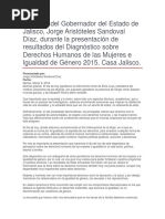 Presentación de Resultados Del Diagnóstico Sobre Derechos Humanos de Las Mujeres e Igualdad de Género 2015
