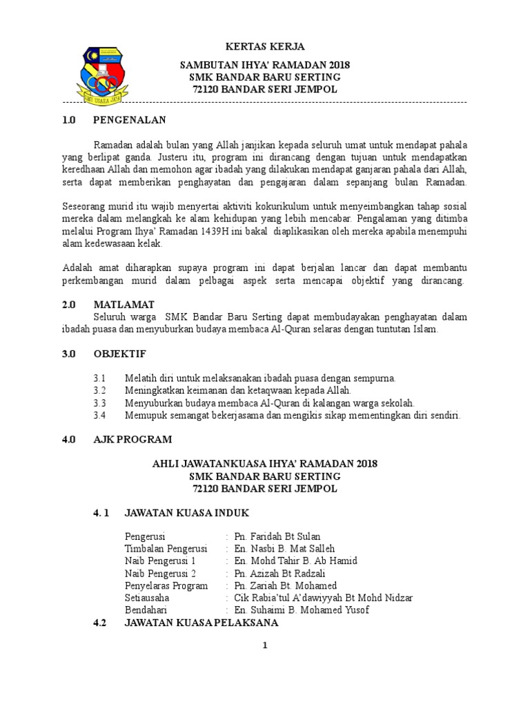 Kertas Kerja Ihya Ramadhan 2018 Latest Maxlida Pdf