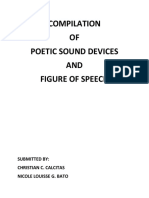 Compilation OF Poetic Sound Devices AND Figure of Speech: Submitted By: Christian C. Calcitas Nicole Louisse G. Bato