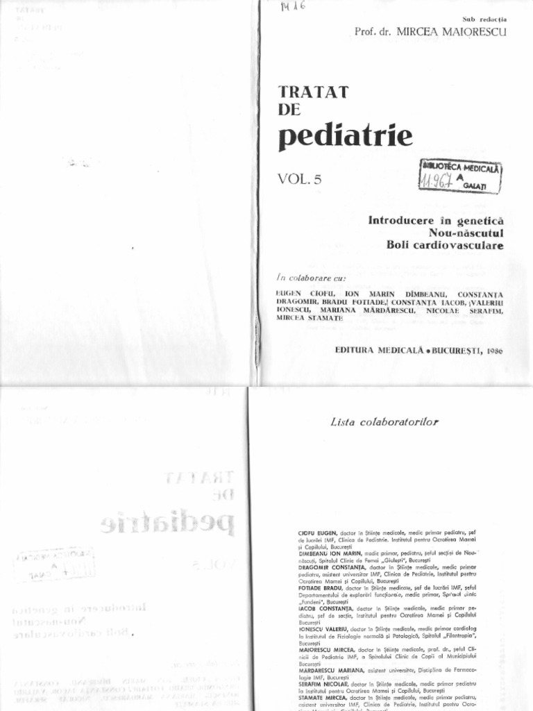 Mircea Maiorescu Tratat De Pediatrie Vol 5 Bucuresti 1986