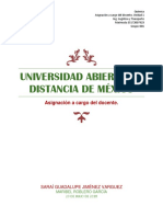 Universidad Abierta Y A Distancia de México: Asignación A Cargo Del Docente