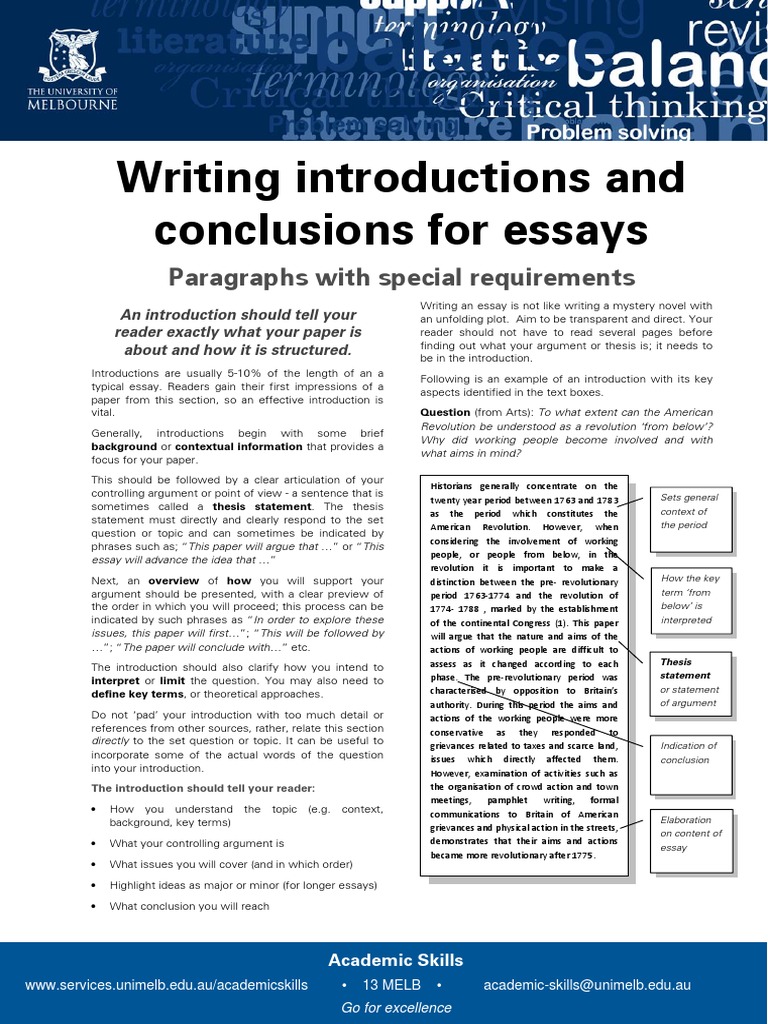 Writing Introductions and Conclusions For Essays Update 051112 | PDF