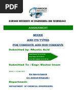 Mixer and Its Types For Cohesive and Non Cohesive: Assignment