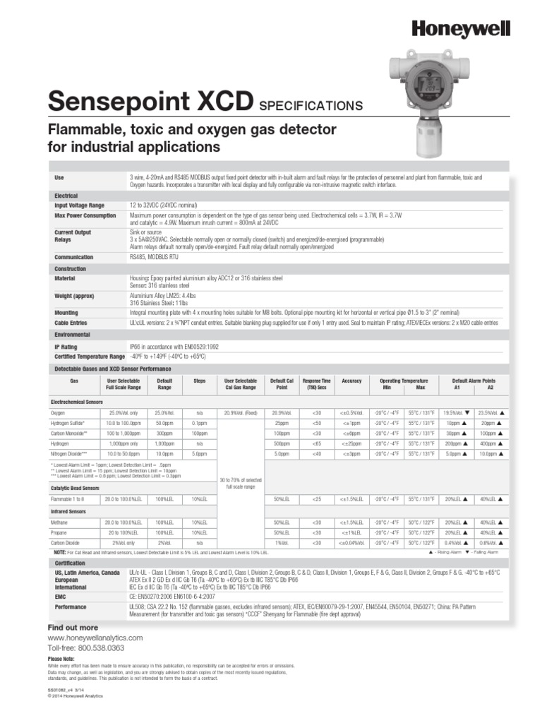 Sensepoint XCD Flammable, toxic and oxygen gas detector for industrial