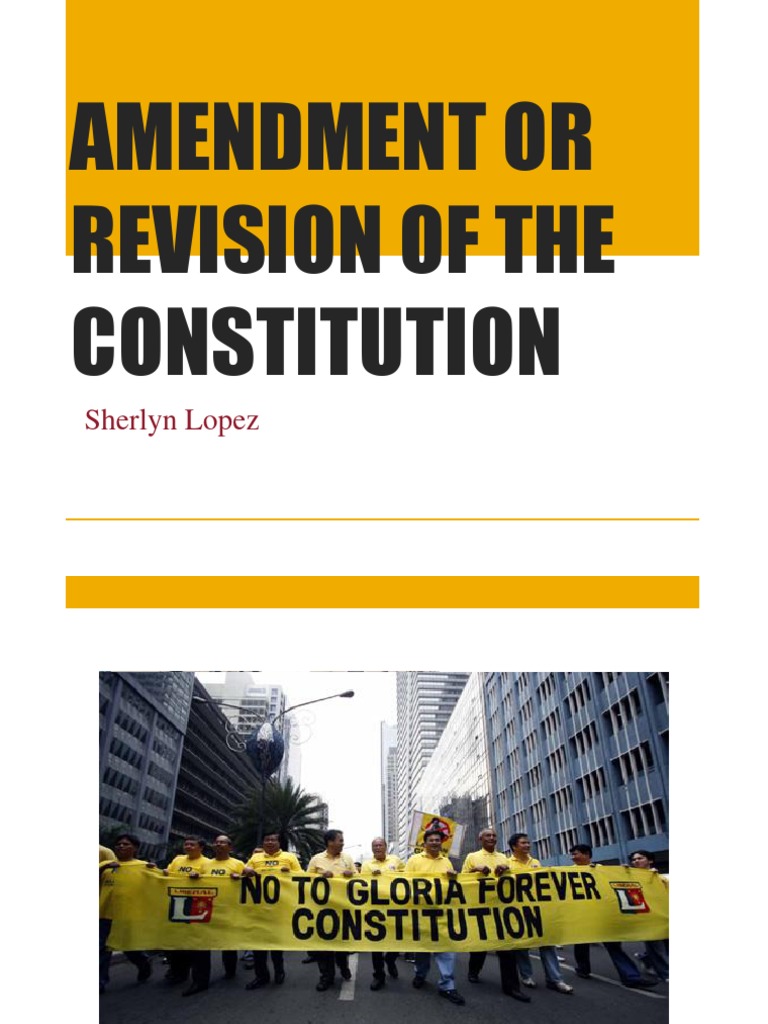 Constitutional Amendment vs. Revision | PDF | Initiative ...