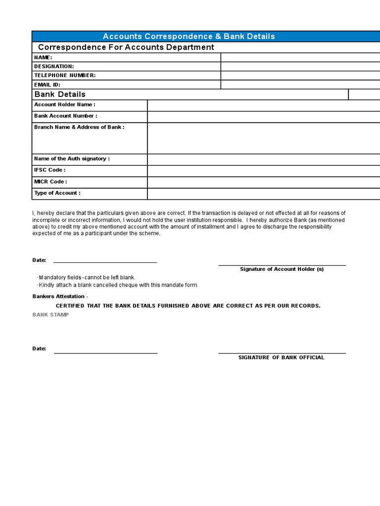 Bank Account Opening Correspondence Form | PDF | Business | Law