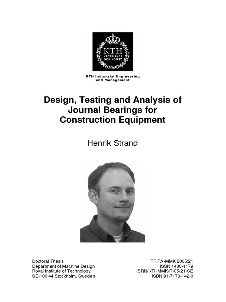 Journal Bearing Analysis PDF | PDF | Bearing (Mechanical) | Wear