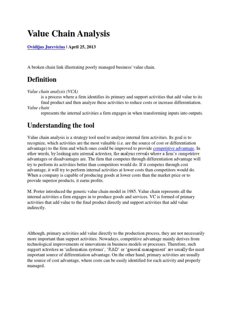 Understanding Value Chain Analysis | PDF | Competitive Advantage ...