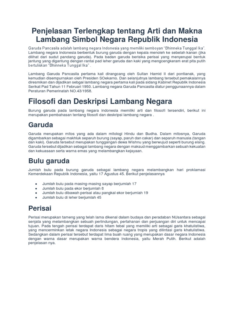 Lambang Negara Dan Simbol 1