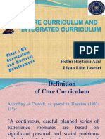 Core Curriculum and Integrated Curriculum