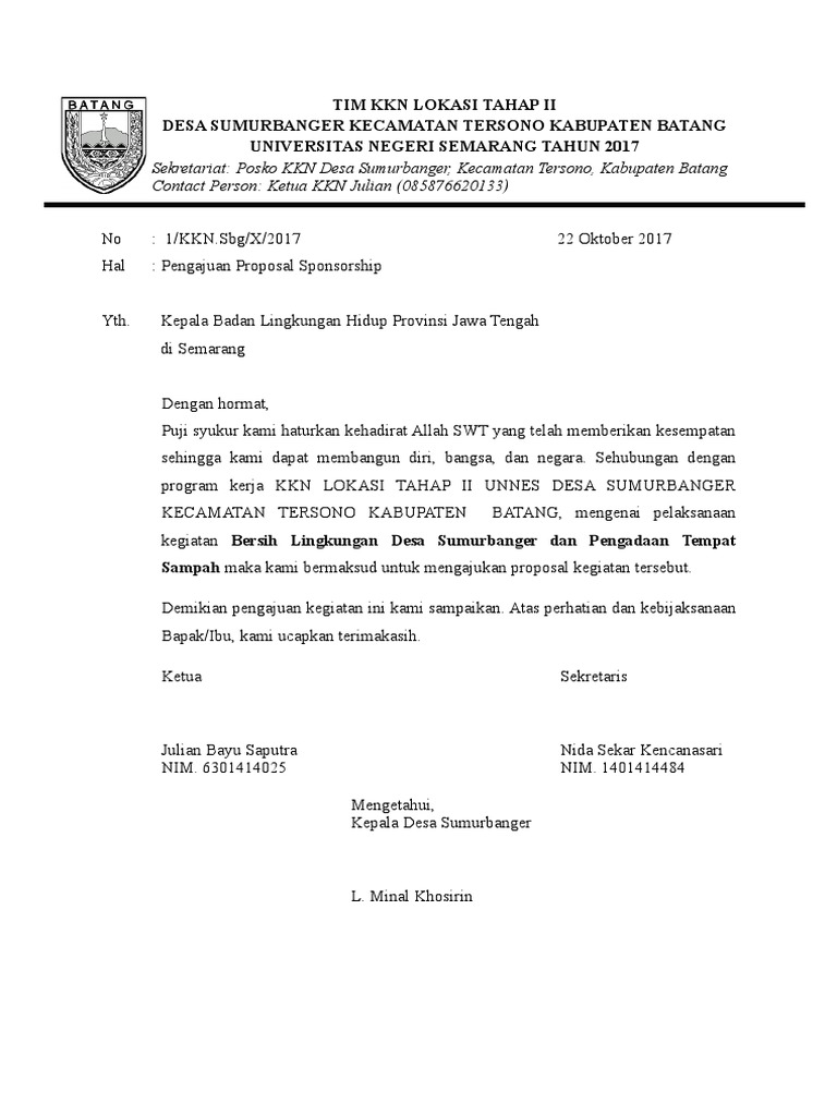 Contoh Proposal Pengadaan Tempat Sampah