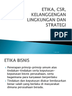 Etika, CSR, Kelanggengan Lingkungan Dan Strategi