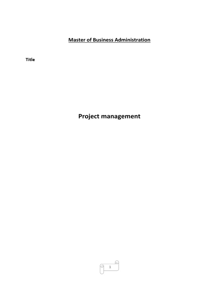 project management thesis work