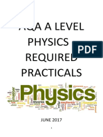 Aqa A Level Physics - Required Practicals: JUNE 2017