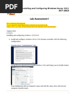 Lab Assessment L: Installing and Configuring Windows Server 2012