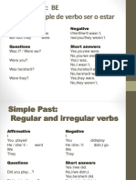 Simple Past: BE Pasado Simple de Verbo Ser o Estar: Affirmative Negative