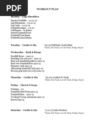 Workout Plan