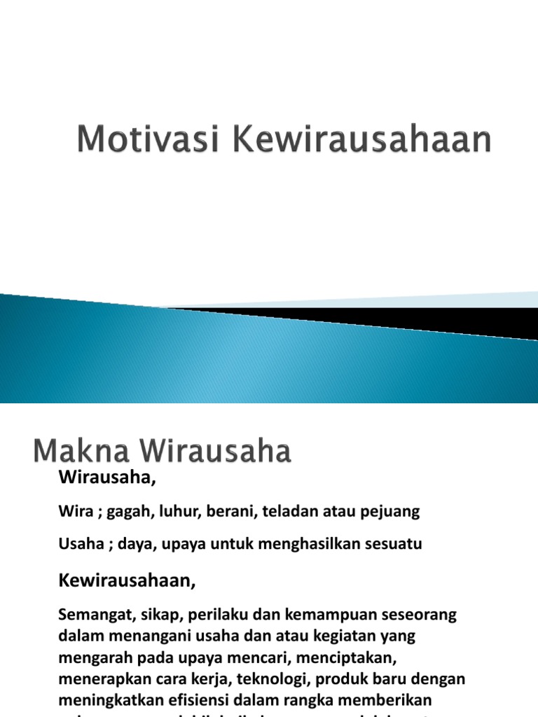  motivasi wirausaha  perempuan ppt