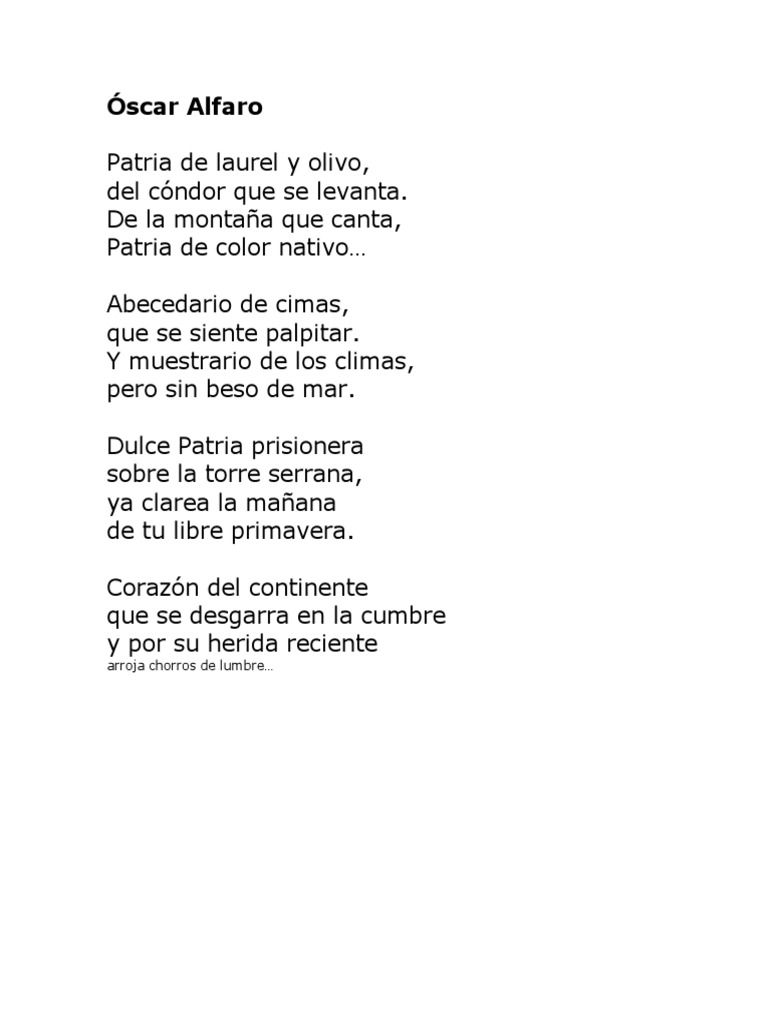 Poemas Al 6 De Agosto Dia De La Patria Bolivia