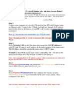 How To Configure TP-Link N Router As A Wireless Access Point?