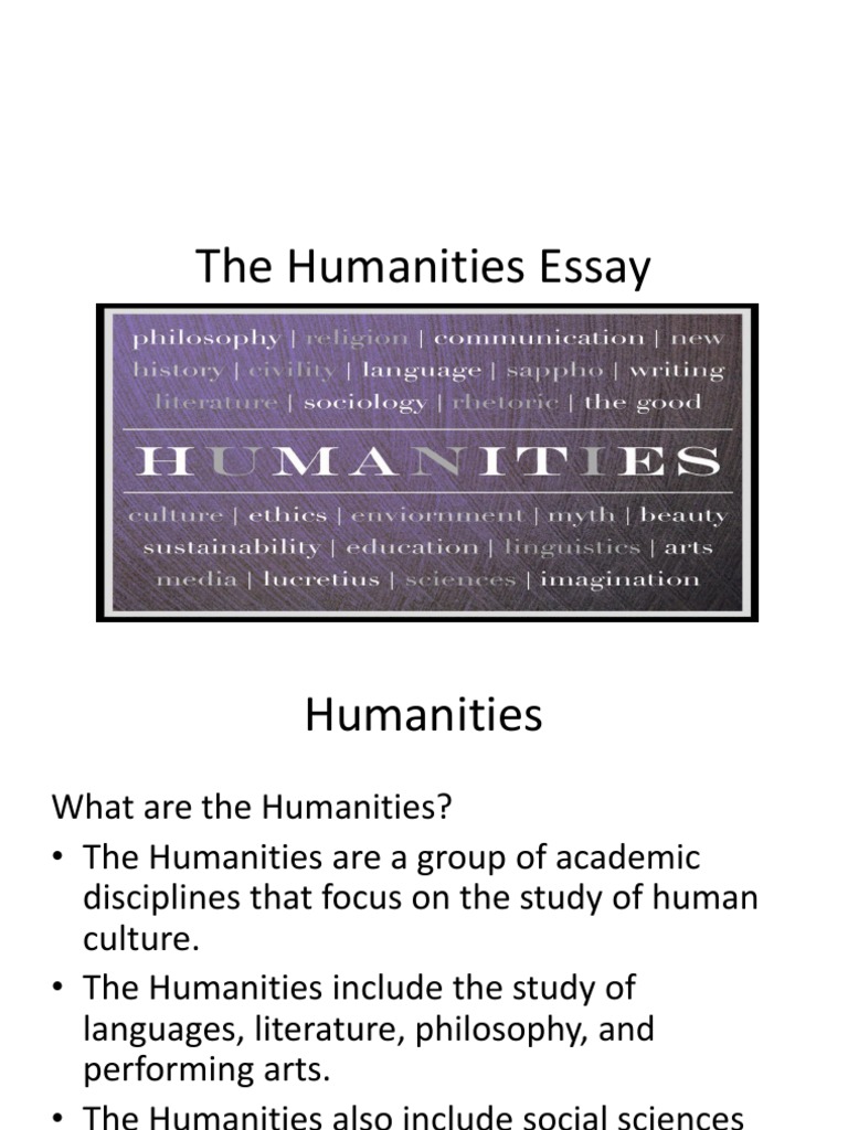 why study humanities essay