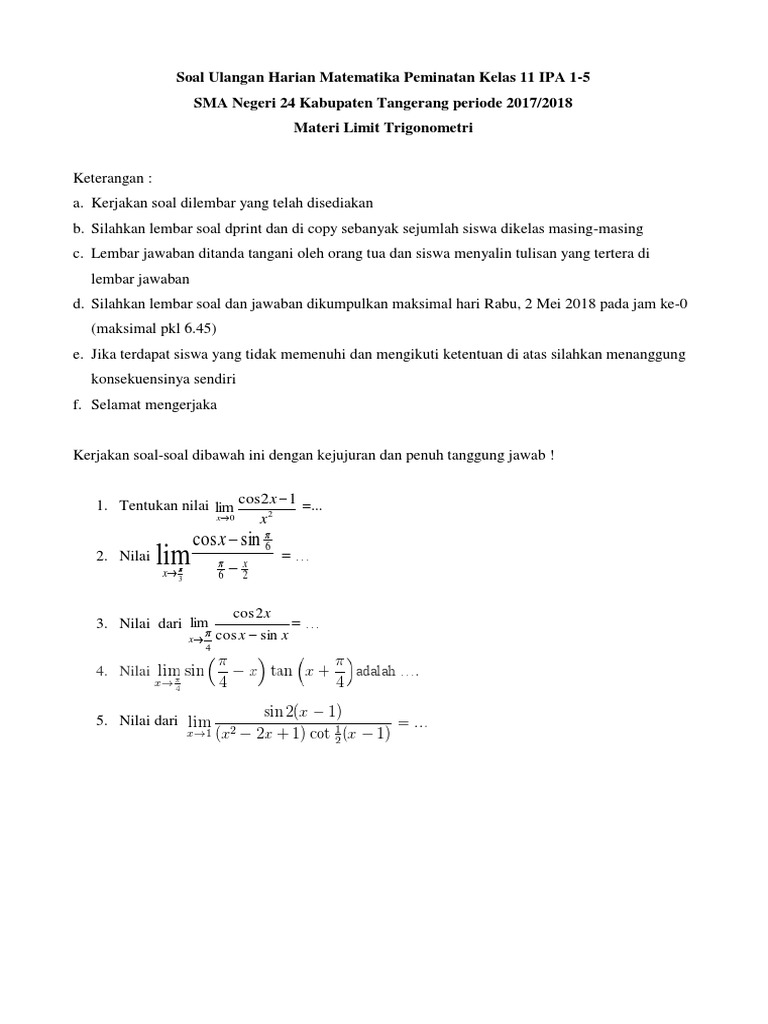 Uh Limit Trigonometri
