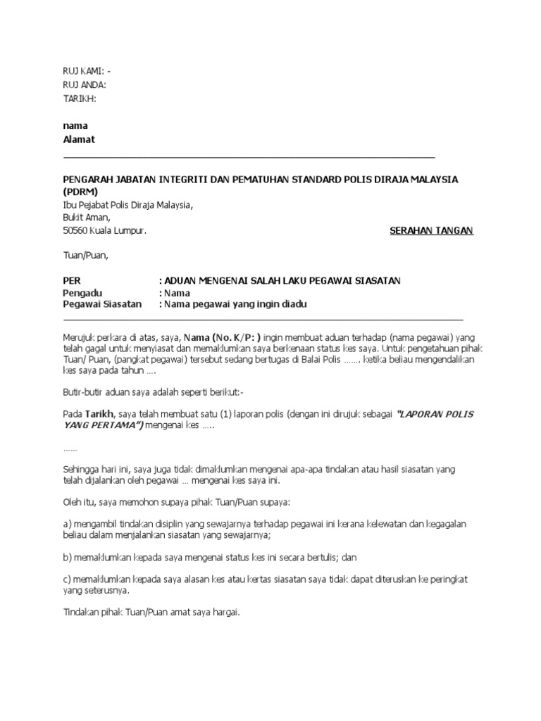 Sample Official Letter Pdf