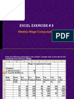 Excel Exercise # 5: Weekly Wage Computation