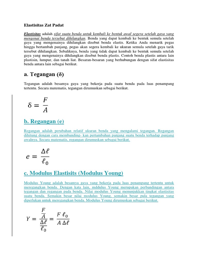 Elastisitas Zat Padat