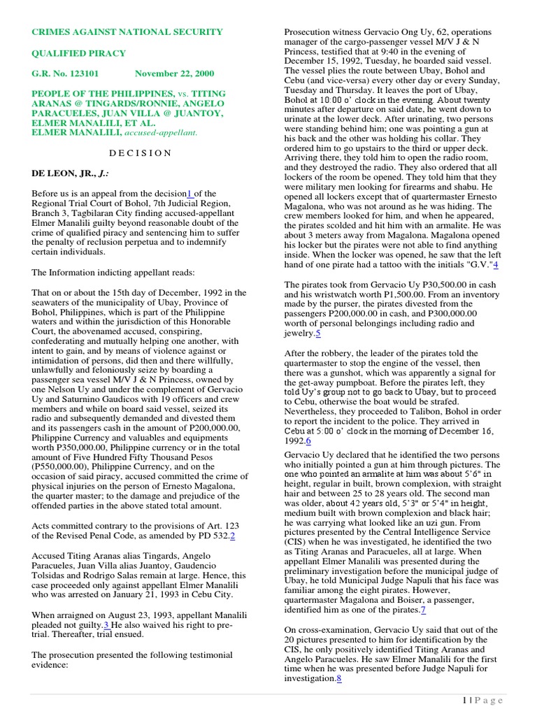 Crimes Against National Security Pdf Prosecutor Burden Of Proof Law