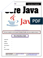 New Batches Info: Core Java Content