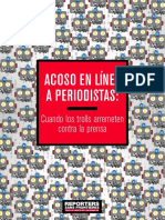 Acoso en Línea A Periodistas: Cuando Los Troles Arremeten Contra La Prensa. Reporteros Sin Fronteras 2018