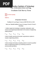 Graduate Exit Survey Form 2018 VHJ