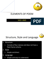 Elements of Poem: Sad I Ams