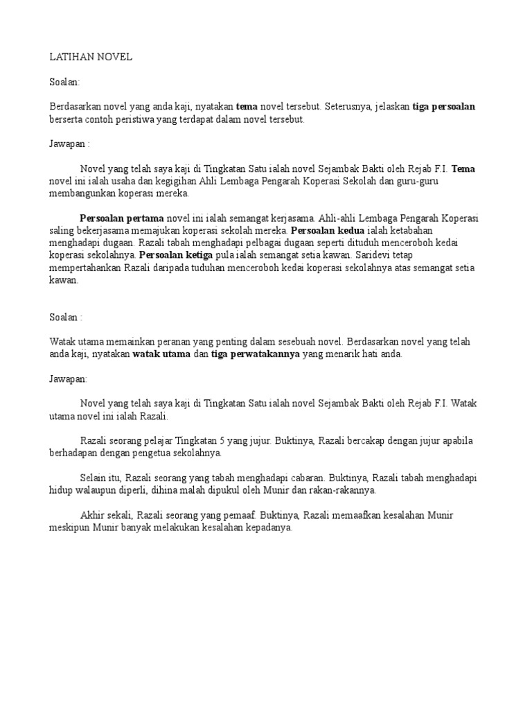 Latihan Novel F1 Pdf