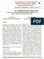 Performance Study On Multipath Routing Algorithm Using Temporarily Ordered Routing Algorithm (TORA) Using Link '" Reversal in Wireless Networks