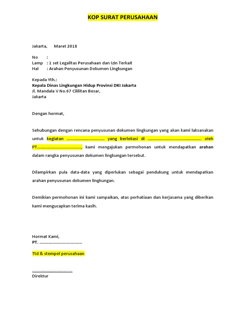 Surat Permohonan Arahan
