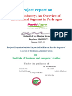 Project Report On: FMCG Industry An Overview of Institutional Segment in Parle Agro