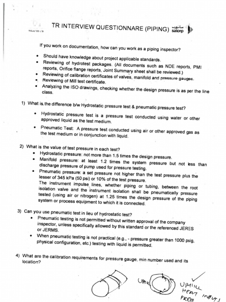 Piping Questions PDF PDF
