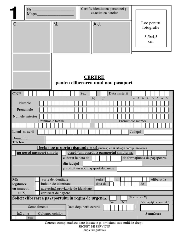 Formular Pasaport PDF | PDF