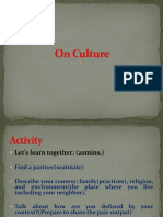 On Culture
