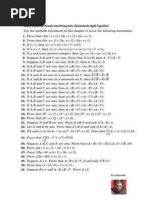 Kume Sorulari Number Theory Discrete Mathematics