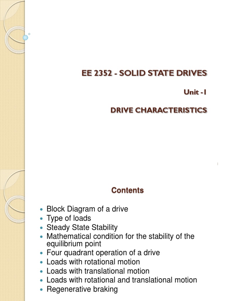 Ee 2352 - Solid State Drives: Unit - 1 Drive Characteristics | PDF ...