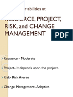 Resource, Project, Risk, and Change Management: Describe Your Abilities at