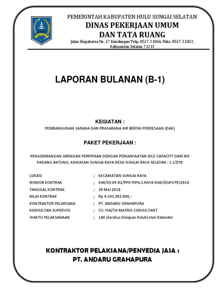Cover Laporan Bulanan