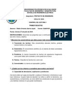 Control de Lectura 1 Proyectos de Ingenieria