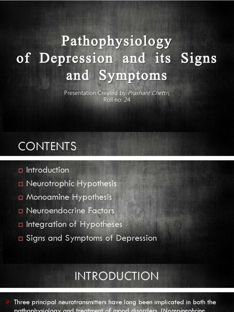 Pathophysiology of depression pdf major depressive disorder