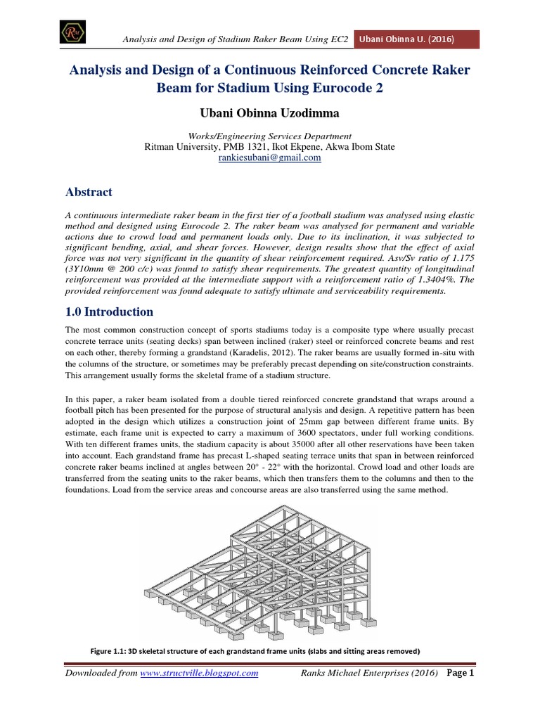 Stadium Raker Beam Analysis and Design | PDF | Beam (Structure ...